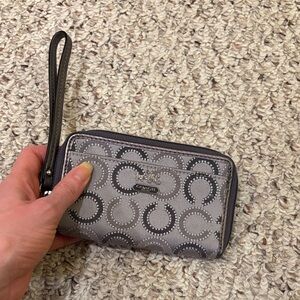 Coach Signature Gray Wristlet